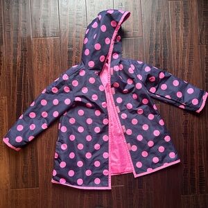 Adorable pink and blue kids rain parker. GUC